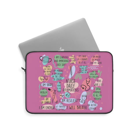 "Nurse Affirmations" Pink Laptop Sleeve