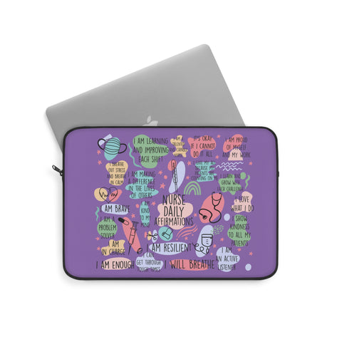 "Nurse Affirmations" Lavender Laptop Sleeve